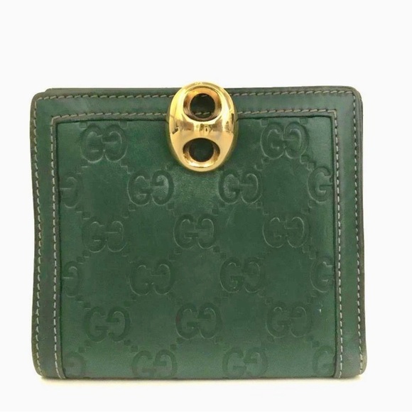 Gucci Vintage Guccissima GG Embossed Leather Bifold Wallet – Green - Picture 11 of 15